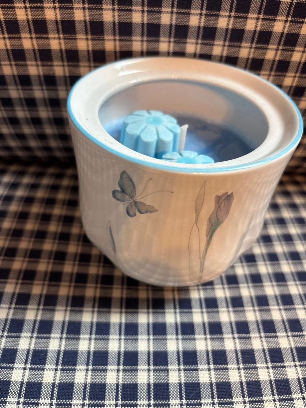White Porcelain Lidded Canister homemade lavender soy candle